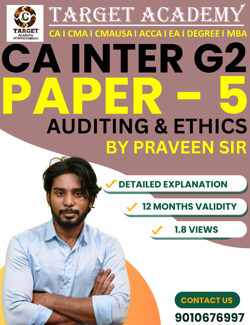 CA INTER G1 PAPER - 5: AUDITING AND ETHICS BY PRAVEEN SIR